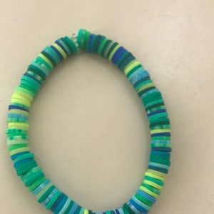 Mixed greens clay bead bracelet